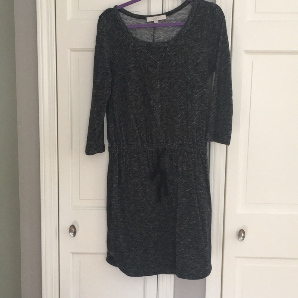Ann Taylor Loft dark charcoal heather gray dress